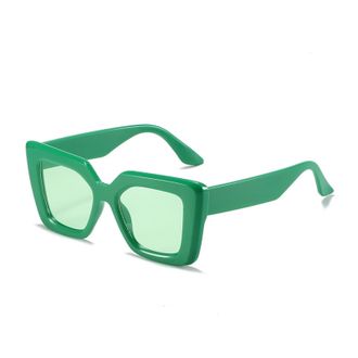 Generic Large Frame Sunglasses Men Women Square Outdoor Sports Sun Glasses(Green)