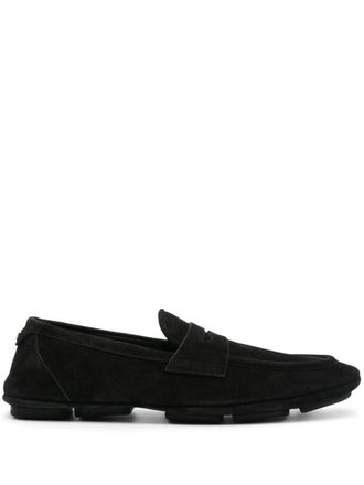 Dolce & Gabbana logo-plaque suede loafers - Black