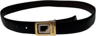 Burberry Pre-owned Riem met gegraveerde paardensportlogo gesp - unisex - Vintage Accessoires - Zwart - ONE Size - Leer - Vintage