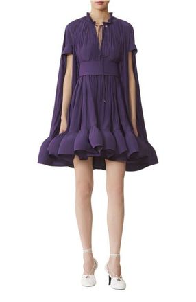 Lanvin Short Charmeuse Dress in Raisin at Nordstrom, Size 36 Eu