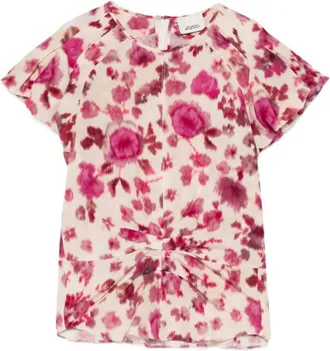 Isabel Marant Pink Floral Round Neck Top