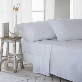 COTTON ARTEAN Juego de sábanas percal algodón 180 hilos blanco 280x270 cama 200