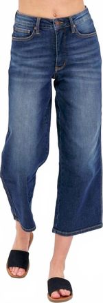 Judy Blue Tummy Control Crop Wide Leg Jeans In Blue