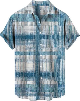 Generic Mens Short Sleeve Shirts - Summer Hawaiian Shirts Outdoor Loose Sports Shirt Sketchy Style Beach Shirts Funny Holiday Short Sleeved Shirt Comfort Form