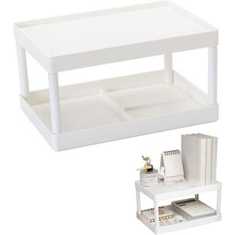 OEM Organizador De Escritorio De Pl&aacute;stico Resistente De Doble Capa, Multifuncional Para Material Escolar Y Cosm&eacute;ticos. - Crezuo