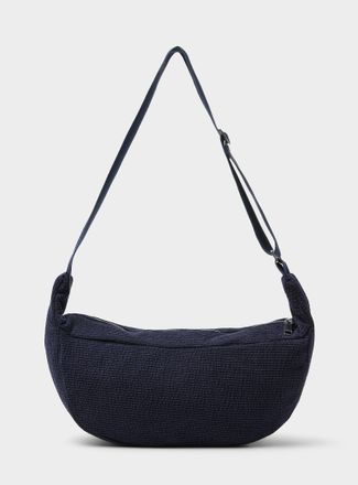 Simons Womens Corduroy half-moon crossbody bag