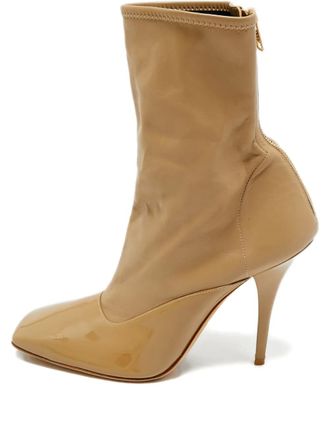 Burberry square-toe boots - women - Patent Leather/Calf Leather/Calf Leather - 40 - Neutrals