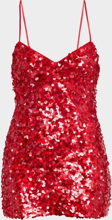 LoveShackFancy Raphaella Sequined Mini Dress