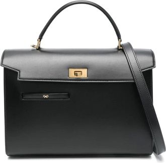 Anya Hindmarch Tassen, Dames, Zwart, ONE Size, Zwarte Twist-Lock Schoudertas