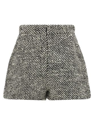 Versace Two-Tone Boucl&eacute; Virgin Wool Shorts - Gray