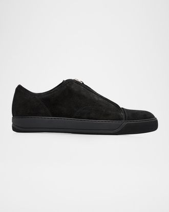 Lanvin Men & apos;s Dbb1 Suede Zip-Up Sneakers