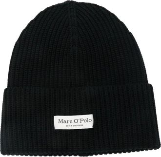 Marc O'Polo cotton ribbed beanie hat - women - Cotton - One Size - Black