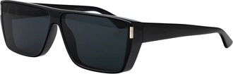 Saint Laurent Rechthoekige Zonnebril - unisex - Zonnebrillen - Zwart - 64 MM - Nylon - Accessoires