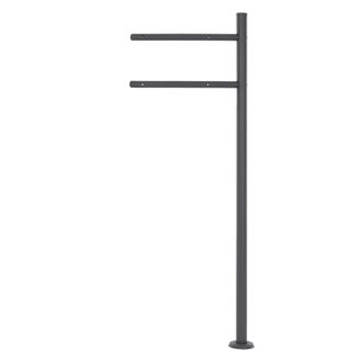 ML Design Ml-design - Soporte De Buz&oacute;n De Pedestal Antracita En Acero Inoxidable Con Recubrimiento De Polvo Poste De Correos Independiente Para Atornillar 120cm