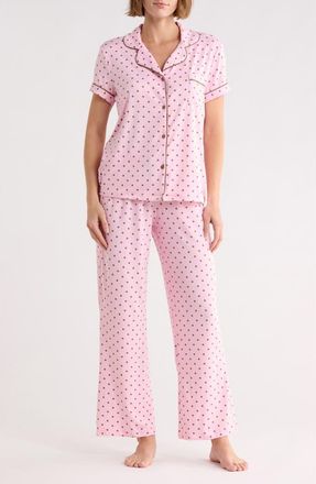 Tart Ginnie Long Pajamas in Brown Dot On Pink at Nordstrom Rack, Size X-Large