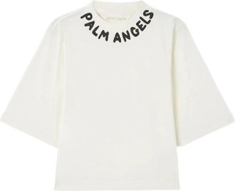 Palm Angels Boxy Tee - Dames - T-shirts - Wit - S - Tops