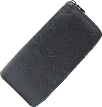 Louis Vuitton Black Noir Monogram Shadow Long Wallet (Bi-Fold) (Pre-Owned)