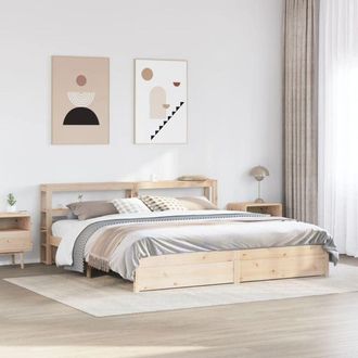 vidaXL Estructura De Cama Con Cabecero Madera Maciza De Pino 200x200cm Vidaxl