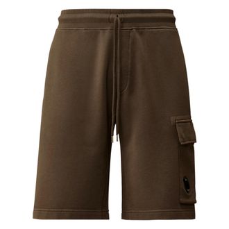 C.P. Company Casual Shorts, male, Gray, Size: XL Cotton Diagonal Fleece Cargo Sweatshorts
