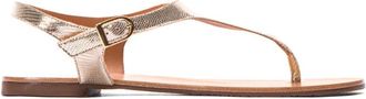 Kazar Gouden sandalen gemaakt van reli&euml;fleer - Dames - Sandalen - Geel - 36 EU - Leer - Schoenen