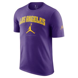 Nike Jordan Mens Los Angeles Lakers Essential Jordan NBA T-Shirt in Purple | HQ1237-504