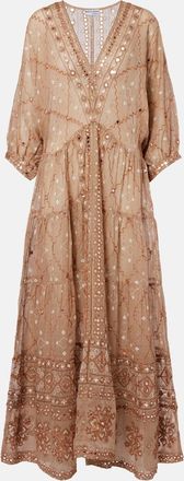 Juliet Dunn Embellished cotton maxi dress