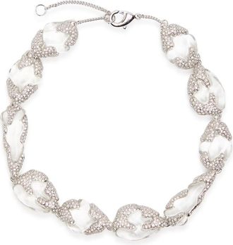 Alexis Bittar Alexis Bittar Silverlake Lucite Pav&eacute; Rhodium-plated Necklace - Silver - One Size