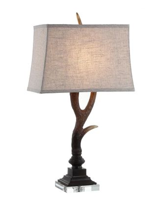 Jonathan Y Designs Designs Antler 29.5in Rustic Resin/Crystal LED Table Lamp