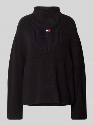 Tommy Jeans Relaxed Fit Strickpullover aus reiner Baumwolle in Black, Gr&ouml;&szlig;e M