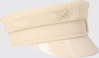 Ruslan Baginskiy Cappello da postino in cotone beige con logo tono su tono