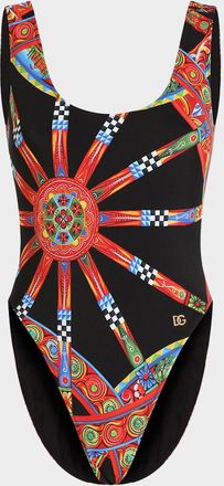 Dolce & Gabbana Carretto One-Piece Swimsuit
