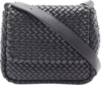 Bottega Veneta Pre-owned Intrecciato Small Cobble Shoulder Bag - Dames - Vintage Schoudertas - Zwart - ONE Size - Leer - Vintage