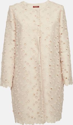 Max Mara Pink Embroidered Cotton Coat
