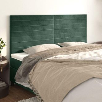 vidaXL Cabeceros 4 Unidades De Terciopelo Verde Oscuro 80x5x78/88 Cm Vidaxl