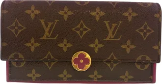 Louis Vuitton Monogram Brown Leather Long Wallet (Bi-Fold) (Pre-Owned)