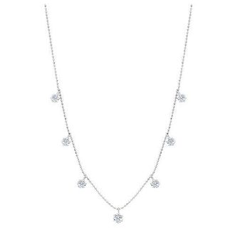 Graziela Medium Floating Diamond Necklace in White in White Gold at Nordstrom
