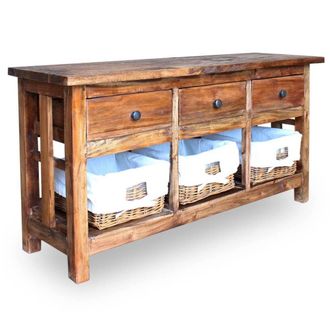 Berkfield Home Sideboard Solid Reclaimed Wood 100x30x50 cm in Brown | Size: 100 x 30 x 50 cm