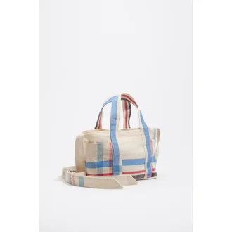 Bimba & Lola Mini Linen Crossbody Bag in Ecru at Nordstrom