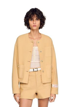 Sandro Denim jacket in Beige at Nordstrom, Size 36 Eu