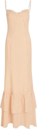 Reformation Fallon Polka dot Chiffon Maxi Dress - Red - 0 (UK4 / Xxs)