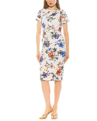 Alexia Admor Robin Crewneck Draped Midi Dress