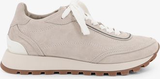 Brunello Cucinelli Sneakers in suede con decorazione Monile - BRUNELLO CUCINELLI - gender_Woman