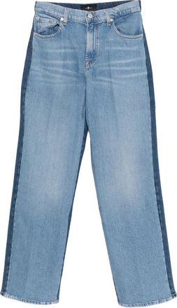 7 For All Mankind Contrast-panels Straight-leg Jeans