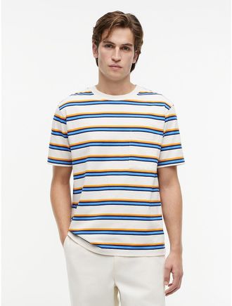 Tommy Hilfiger Mens Relaxed Fit Striped Pocket T-Shirt - Multi - XL