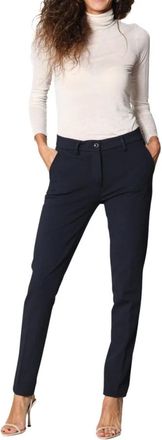 Mason's Slim Chino Broek in Technisch Jersey - Dames - Slim Fit Broeken - Blauw - 2XL - Broeken