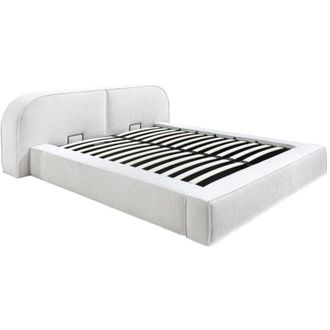 Vente-Unique Letto con contenitore 160 x 200 cm Velluto a coste Panna - liraba della Maison Céphy