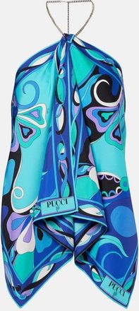 Pucci Top Orchidee in twill di seta