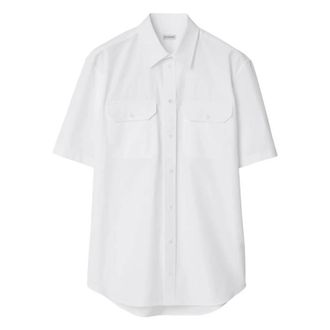 Burberry Equestrian Knight Motif Cotton Poplin Shirt, Size XX-Large