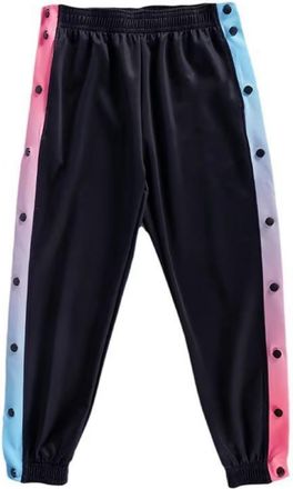 Generic Womens Tear Away Pants Side Split Snap Open Bottom Sweatpants Breakaway Post Surgery Pants with Pockets, 01-Black, 4XL