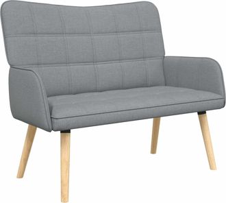 vidaXL Sof&aacute; De 2 Plazas Gris Claro 115 X 61 X 87 Cm Tela Vidaxl
